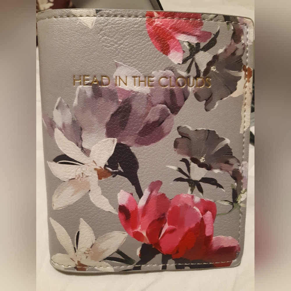 Love and Lore Floral Passport Holder Pink and Grey